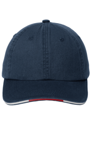 C830 - Port Authority® Sandwich Bill Cap with Striped Closure